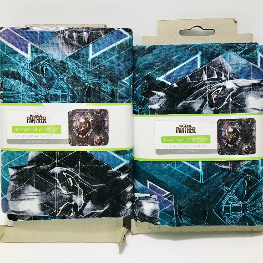 Black Panther  ~   Pre-Cut Licensed Fabric Cotton    2~1 YD x 43 IN.  Sewing